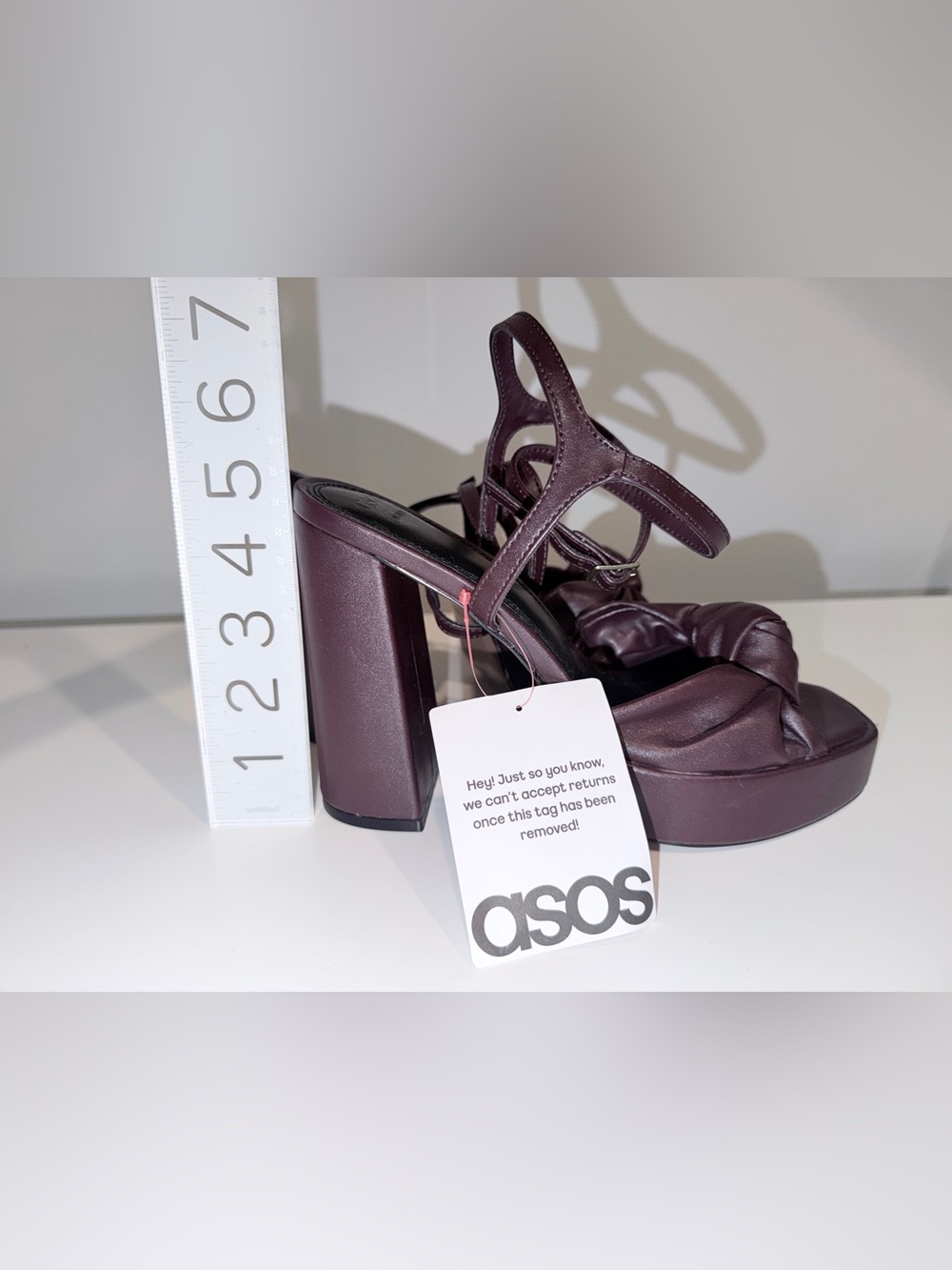 ASOS Open Toe Block Heels with Ankle Strap - Sz 8